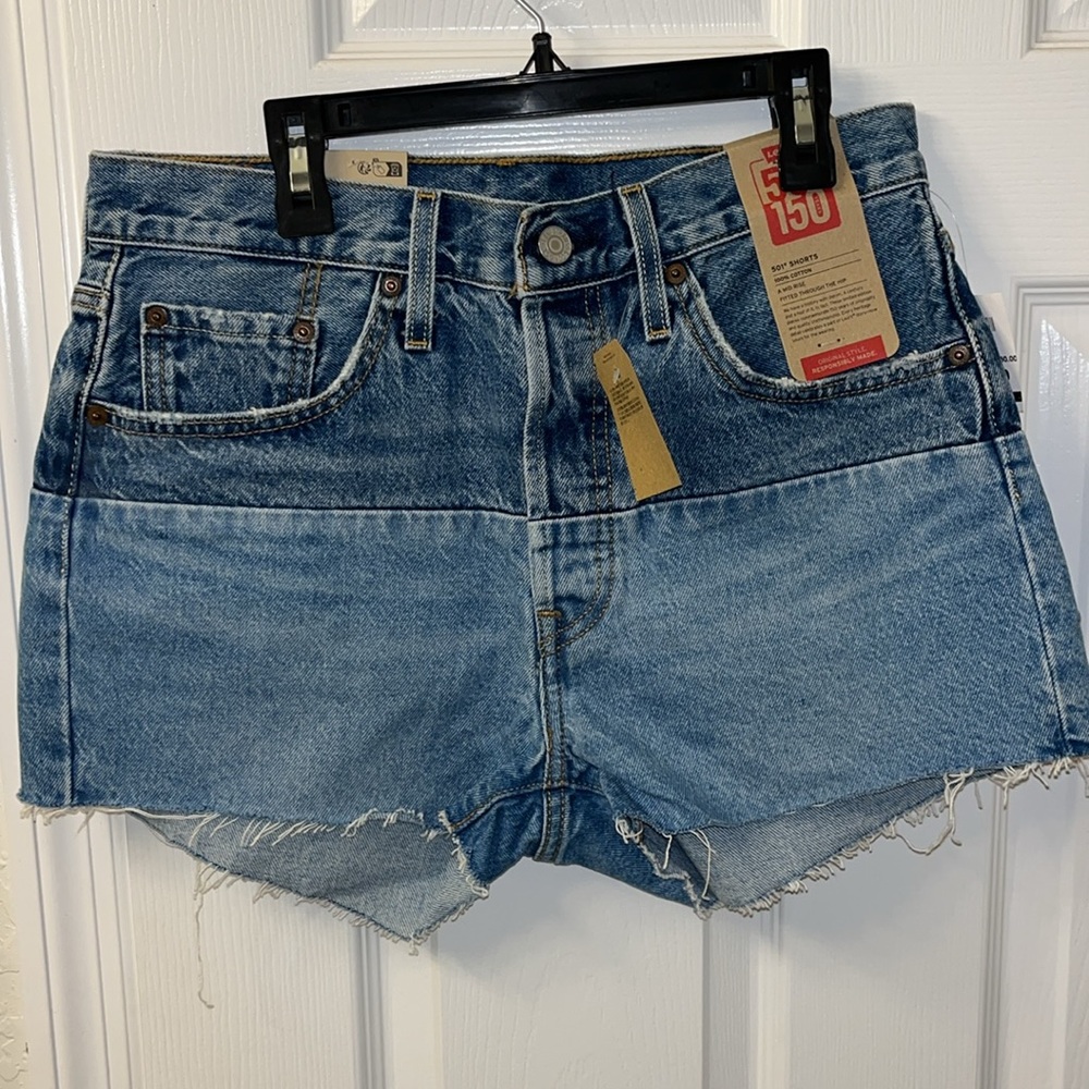Levi’s 501 Pieced Patchwork Cutoff Denim Shorts S… - image 2